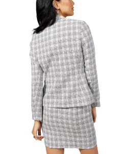 Bar III Women's Tweed Faux Double-Breasted Blazer, Created For Macy's -Sam Edelman Shop 23338709 fpx