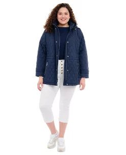 Michael Kors Women's Plus Size Quilted Hooded Anorak Coat -Sam Edelman Shop 23350621 fpx