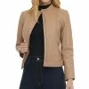 Michael Kors Women's Petite Zip-Front Leather Moto Jacket