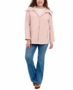 Michael Kors Women's Plus Size Hooded Anorak Raincoat