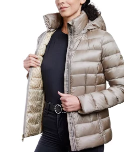 Michael Kors Women's Hooded Packable Down Shine Puffer Coat, Created For Macy's -Sam Edelman Shop 23350851 fpx