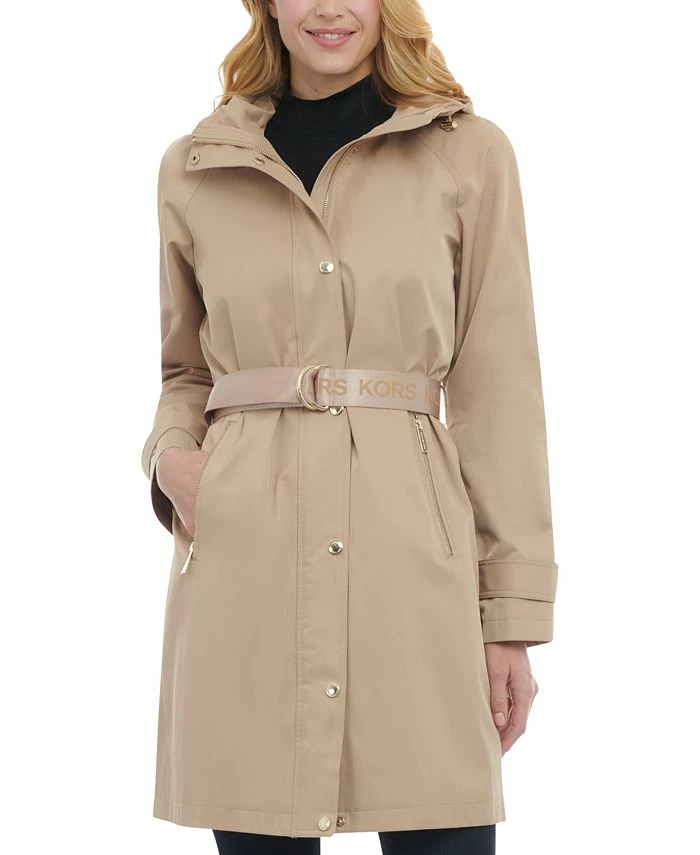 Michael Kors Women's Belted Hooded Trench Coat 3 Michael Kors Women's Belted Hooded Trench Coat