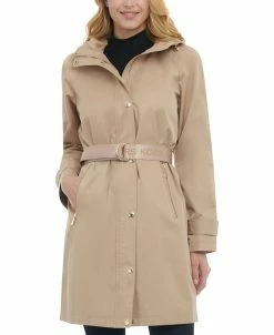 Michael Kors Petite Belted Hooded Trench Coat