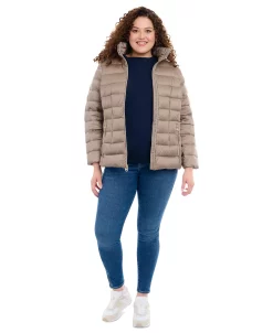 Michael Kors Women's Plus Size Hooded Packable Down Shine Puffer Coat, Created For Macy's -Sam Edelman Shop 23350912 fpx