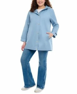Michael Kors Women's Plus Size Hooded A-Line Coat