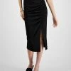 Bar III Women's Ruched Side-Slit Pull-On Skirt, Created For Macy's -Sam Edelman Shop 23358943 fpx