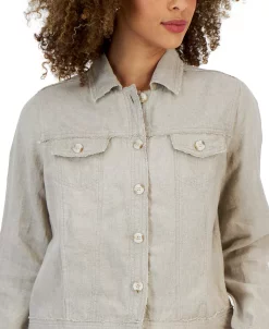 Charter Club Women's Linen Jacket, Created For Macy's -Sam Edelman Shop 23379525 fpx