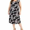 Kasper Plus Size Floral Print Cowl Neck Top & Floral Print Midi Flare Skirt -Sam Edelman Shop 23388687 fpx