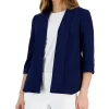 Kasper Women's Shawl-Collar Open-Front Cuffed-Sleeve Blazer -Sam Edelman Shop 23443451 fpx