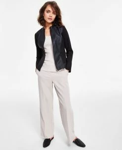 Alfani Faux Leather Trim Jacket, Created For Macy's -Sam Edelman Shop 23489023 fpx