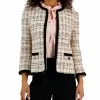 Anne Klein Women's Tweed Open-Front Braided-Trim Blazer