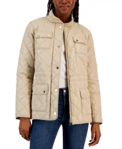 Charter Club Women's Quilted 4-Pocket Collared Jacket, Created For Macy's -Sam Edelman Shop 23542090 fpx