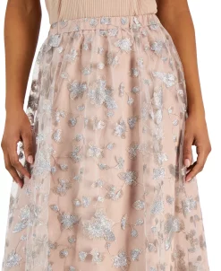 Anne Klein Women's Floral Lace Mesh Pull-On Midi Skirt -Sam Edelman Shop 23542199 fpx