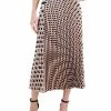 Anne Klein Women's Printed Pleated Pull-On Midi Skirt