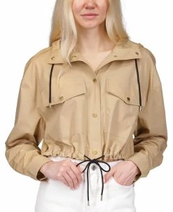 Michael Kors Women's Cotton Cropped Bomber Jacket