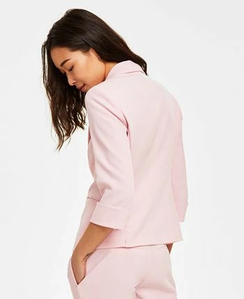 Kasper Women's Single-Button Notched Collar Rolled Sleeve Blazer 4 Kasper Women's Single-Button Notched Collar Rolled Sleeve Blazer - Image 2
