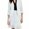Kasper Women's Collarless Open-Front 3/4-Sleeve Blazer