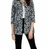 Kasper Jacquard Printed 3/4-Sleeve Topper Jacket