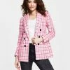 Bar III Women's Plaid Tweed Double-Breasted Blazer, Created For Macy's -Sam Edelman Shop 23622235 fpx