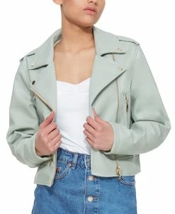 Black Tape Women's Long-Sleeve Quilted Moto Bomber Jacket