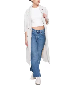 Black Tape Women's Double-Breasted Belted Knit Trench Coat -Sam Edelman Shop 23629372 fpx