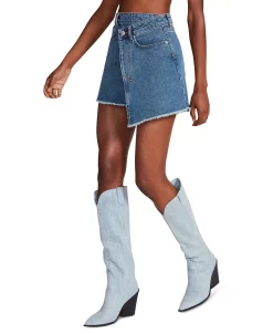 Steve Madden Women's Kyla Asymmetrical Denim Mini Skirt -Sam Edelman Shop 23642109 fpx