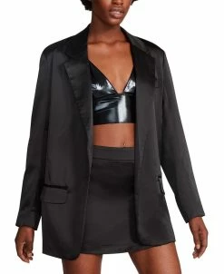 Steve Madden Women's Smooth Talk Satin Boyfriend Blazer