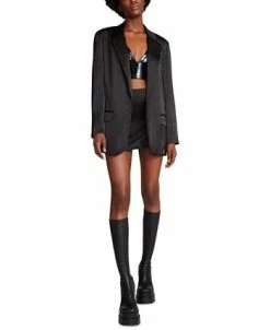 Steve Madden Women's Smooth Talk Satin Boyfriend Blazer -Sam Edelman Shop 23642122 fpx
