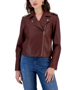INC International Concepts Women's Faux-Leather Jacket, Created For Macy's -Sam Edelman Shop 23642767 fpx