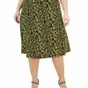 Kasper Plus Size Leaf-Print Pull-On Midi Skirt -Sam Edelman Shop 23649785 fpx