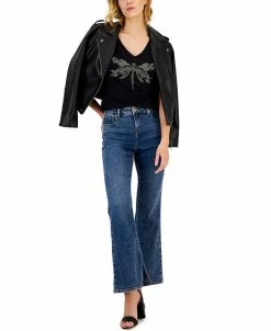 INC International Concepts Women's Faux-Leather Jacket, Created For Macy's -Sam Edelman Shop 23656684 fpx