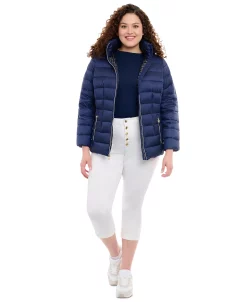 Michael Kors Women's Plus Size Hooded Packable Down Shine Puffer Coat, Created For Macy's -Sam Edelman Shop 23666242 fpx