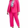 Kasper Plus Size One-Button Blazer, Printed Tie-Front Blouse, & Mid-Rise Ankle Pant