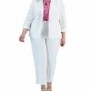 Kasper Plus Size Linen One-Button Jacket, Twist-Neck Top, & Linen Pants With Side Slits -Sam Edelman Shop 23676561 fpx