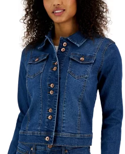 Anne Klein Women's Denim Double-Button Trucker Jacket 8 Anne Klein Women's Denim Double-Button Trucker Jacket -Sam Edelman Shop 23676945 fpx