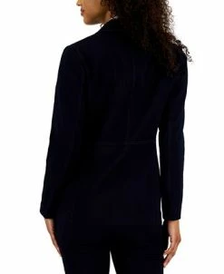 Anne Klein Women's Denim Faux Double Breasted Blazer -Sam Edelman Shop 23676960 fpx