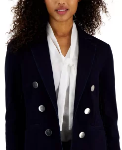 Anne Klein Women's Denim Faux Double Breasted Blazer -Sam Edelman Shop 23676961 fpx