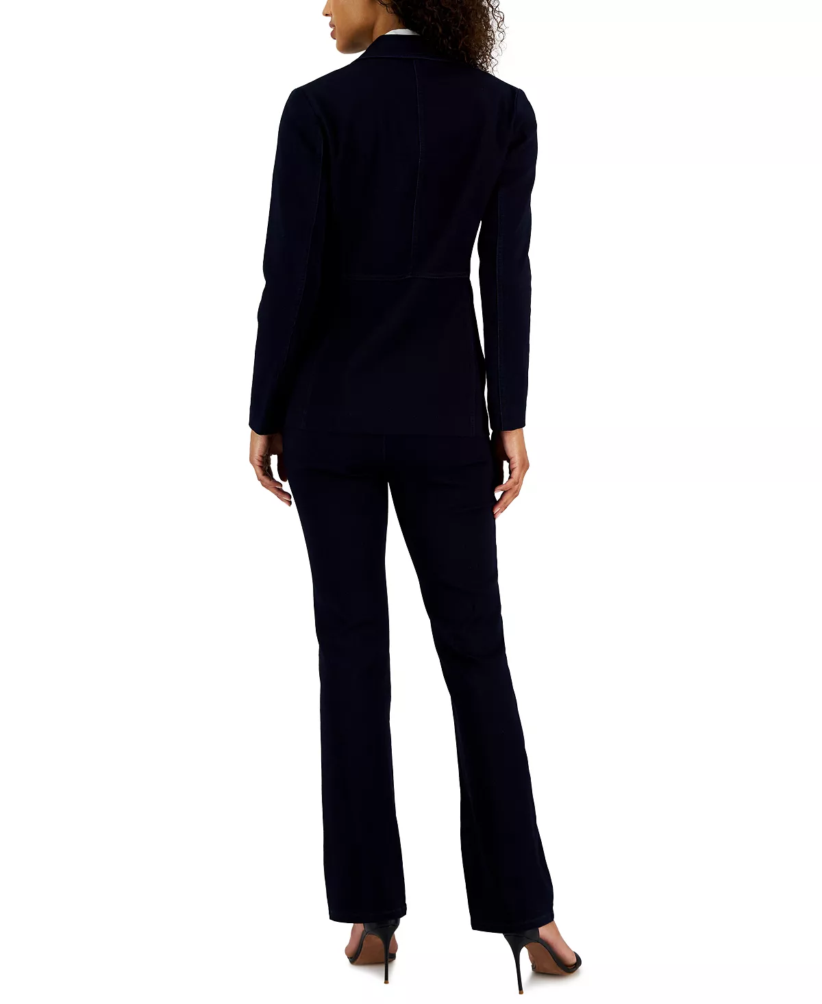 Anne Klein Faux Double Breasted Blazer, Puff Sleeve Blouse, And High Rise Flare Pant 4 Anne Klein Faux Double Breasted Blazer, Puff Sleeve Blouse, And High Rise Flare Pant - Image 2