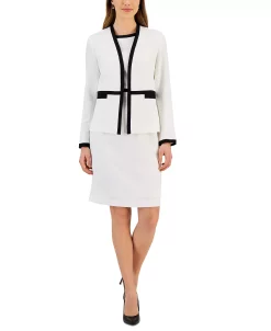 Kasper Women's Stretch Combo Contrast Trim Sheath Dress -Sam Edelman Shop 23677480 fpx