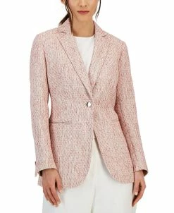 Anne Klein Women's Tweed One-Button Notched-Collar Jacket