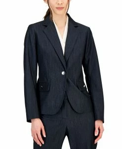 Anne Klein Women's Denim One-Button Jacket