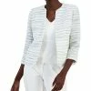 Anne Klein Women's Striped Tweed Open-Front Cardigan Jacket