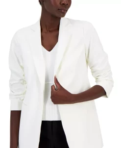 Anne Klein Women's Collection Scrunch-Sleeve Open-Front Blazer -Sam Edelman Shop 23777086 fpx