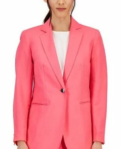Anne Klein Women's Linen-Blend One-Button Blazer -Sam Edelman Shop 23777090 fpx