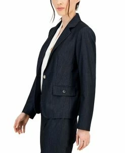 Anne Klein Women's Denim One-Button Jacket -Sam Edelman Shop 23777493 fpx