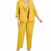 Kasper Plus Size Notch-Lapel Snap-Front 3/4-Sleeve Blazer, Printed Pleat-Neck Sleeveless Top & Mid-Rise Straight-Leg Slit-Hem Pants -Sam Edelman Shop 23812497 fpx