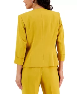 Kasper Women's Stretch Crepe Open-Front Roll-Sleeve Jacket 17 Kasper Women's Stretch Crepe Open-Front Roll-Sleeve Jacket -Sam Edelman Shop 23828856 fpx
