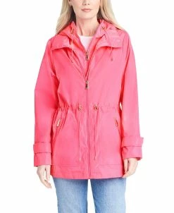 Kate Spade New York Women's Short Anorak With Hooded Bib Jacket